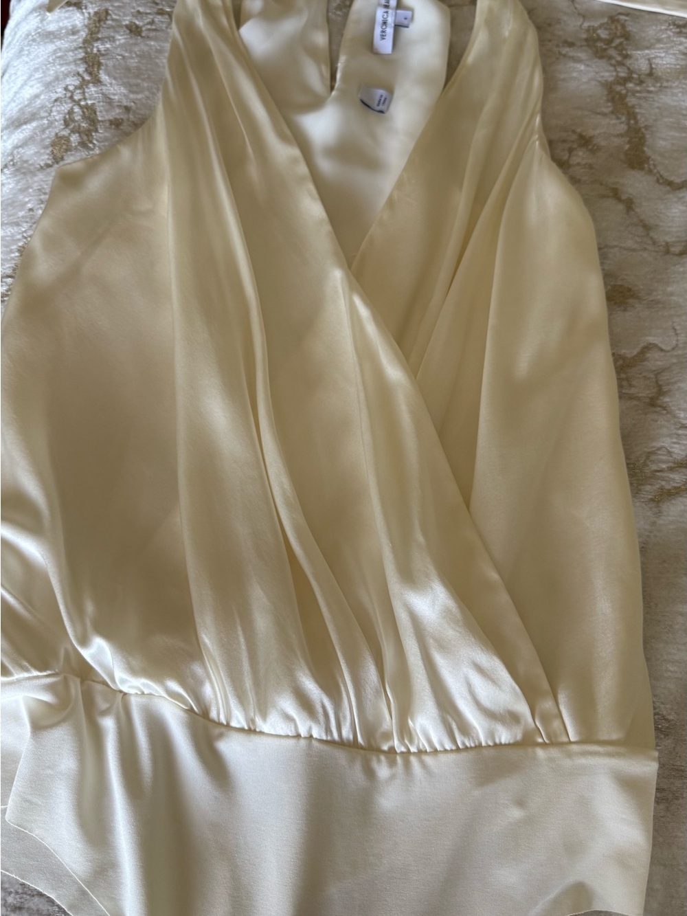 Veronica Beard Cream Satin Top - Picture 7 of 8